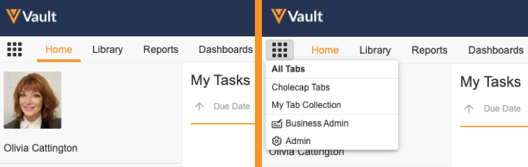 Tab Collections icon and Tab Collections menu