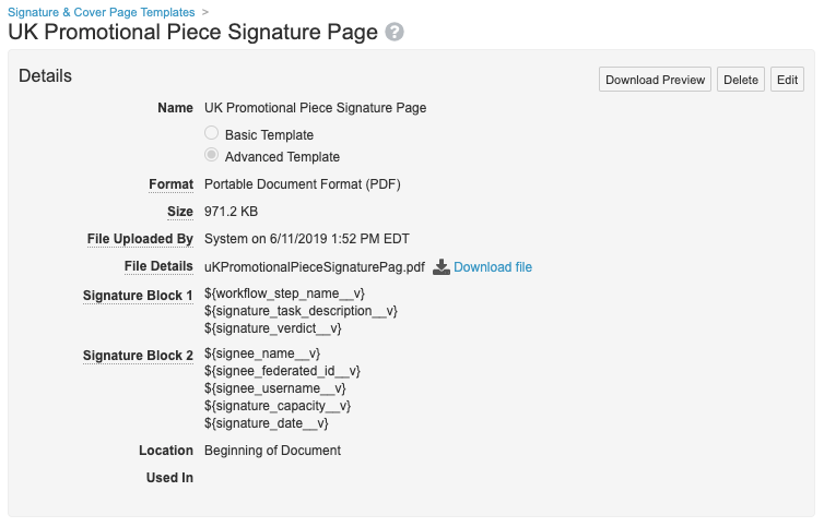 Advanced Signature Page Template