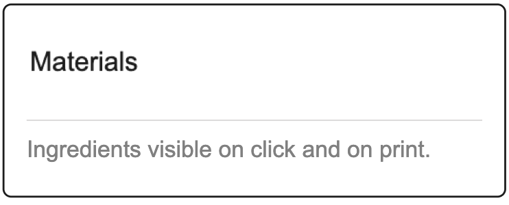 Rectangle labelled 'Materials'
