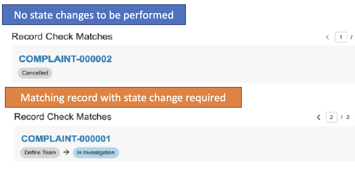 Duplicate Check: Update Summary Page to Accurately Reflect Lifecycle Transitions