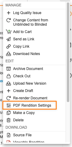 Consolidated Rendition Settings and Profiles