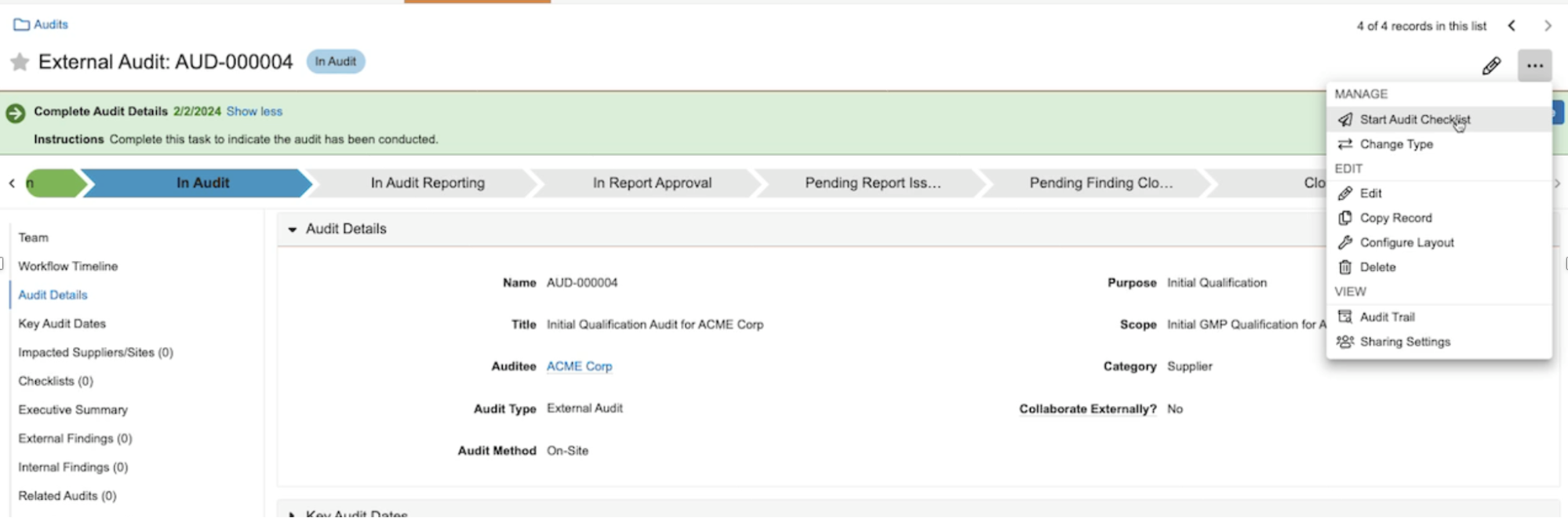 Enhanced Checklists for Audit Execution