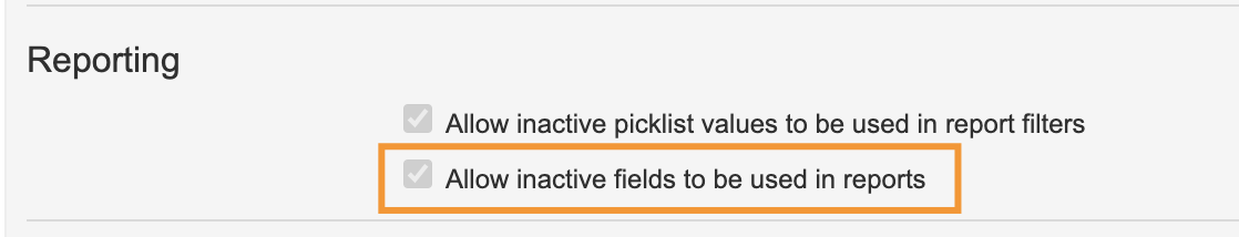 Hide inactive fields in reports